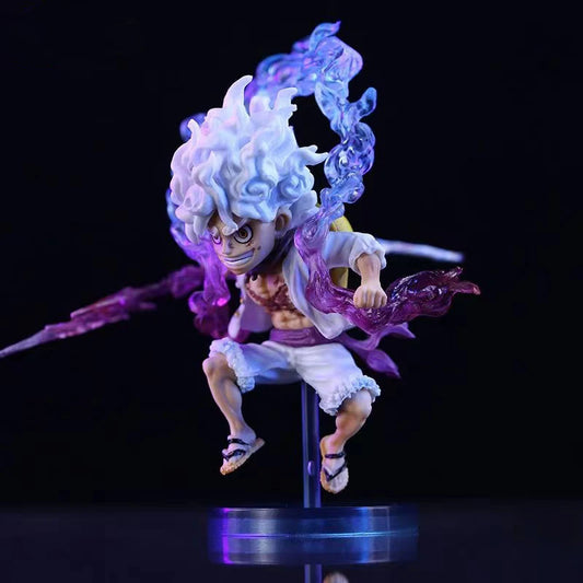 10cm Mini One Piece Luffy Gear 5 Action Figure Sun God Nika Statue Anime Figurine Pvc Model Doll Collection Toy Gifts