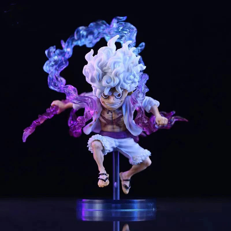 10cm Mini One Piece Luffy Gear 5 Action Figure Sun God Nika Statue Anime Figurine Pvc Model Doll Collection Toy Gifts