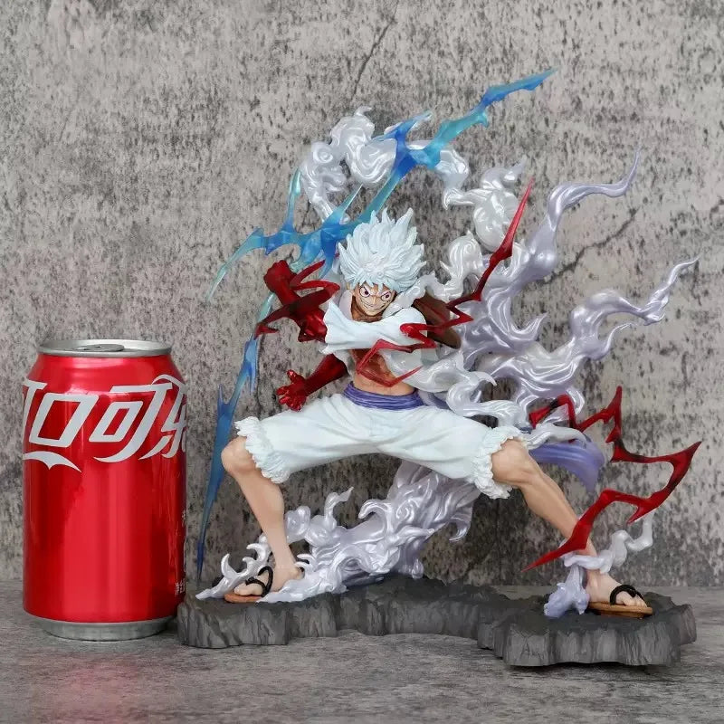 12cm/4.7in One Piece Anime Wink Studio Small Thunderbolt Nika Luffy Figures Pvc Statue Desktop Ornamen Collection  Statue Model
