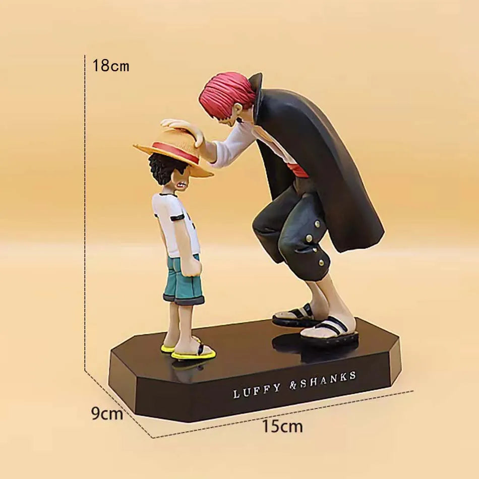 18cm One Piece Hat Luffy Anime Figure Four Emperors Shanks Straw Action Figure Collection Boys Statue Model Toys Gifts Ornaments