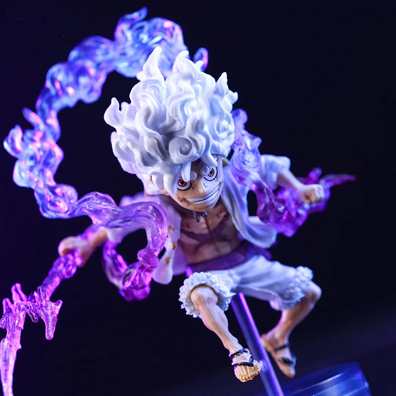 10cm Mini One Piece Luffy Gear 5 Action Figure Sun God Nika Statue Anime Figurine Pvc Model Doll Collection Toy Gifts