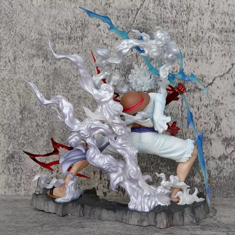 12cm/4.7in One Piece Anime Wink Studio Small Thunderbolt Nika Luffy Figures Pvc Statue Desktop Ornamen Collection  Statue Model