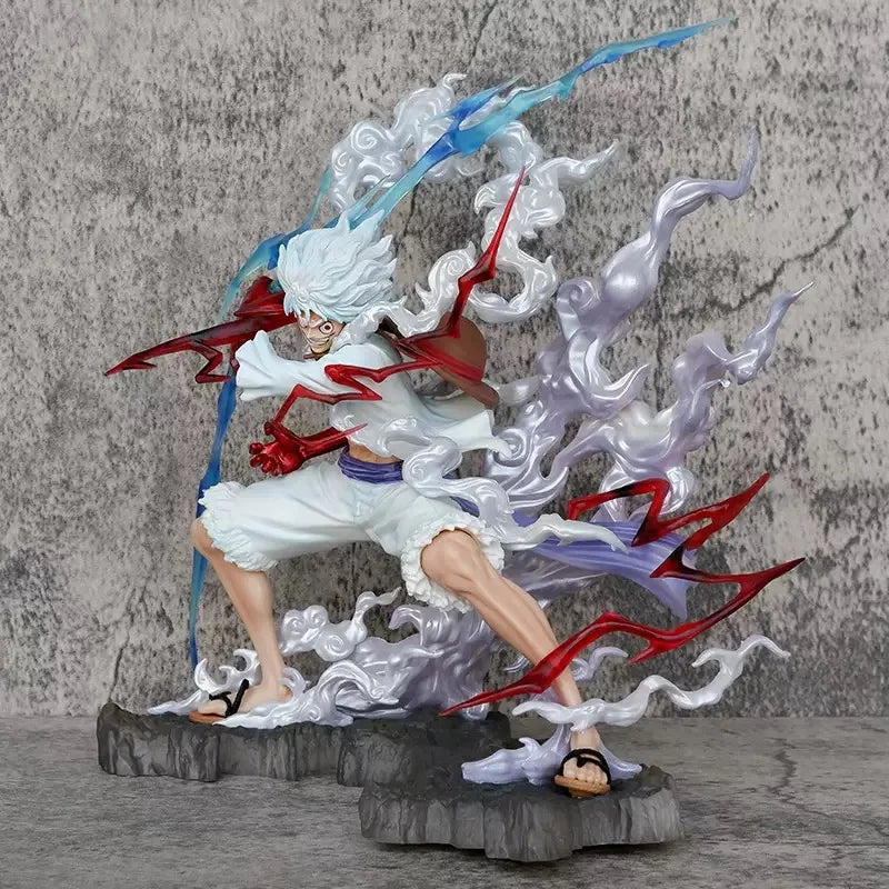 12cm/4.7in One Piece Anime Wink Studio Small Thunderbolt Nika Luffy Figures Pvc Statue Desktop Ornamen Collection  Statue Model