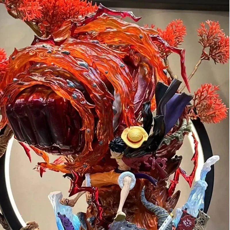 Hot One Piece Gk Anime Figure Luffy With Led  Toys Gear 3 Figurine Red Roc Pvc Statue Collectible Model Decoration Birthday Gift