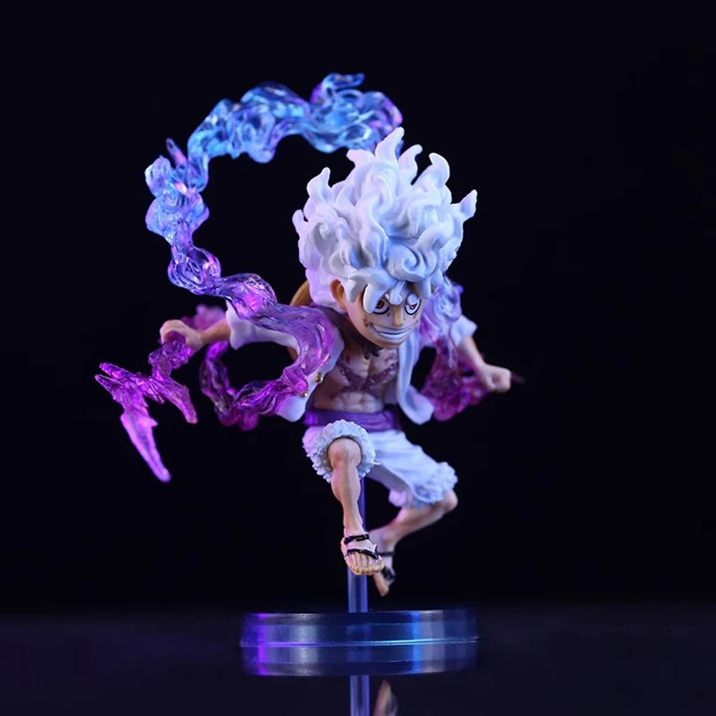 10cm Mini One Piece Luffy Gear 5 Action Figure Sun God Nika Statue Anime Figurine Pvc Model Doll Collection Toy Gifts